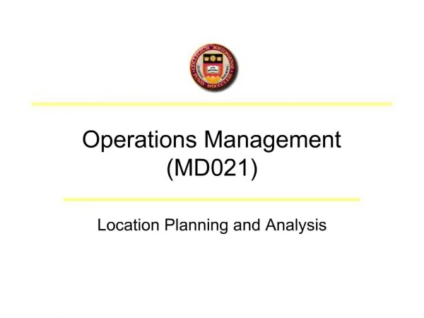 Operations Management MD021