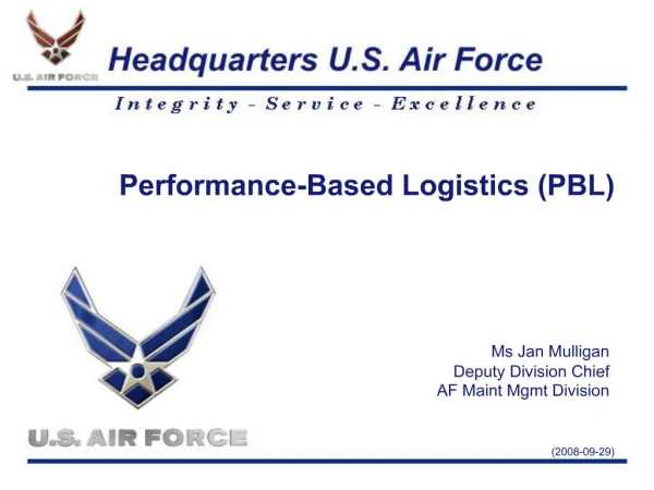 Performance-Based Logistics PBL