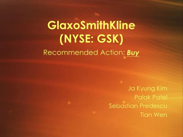 GlaxoSmithKline NYSE: GSK