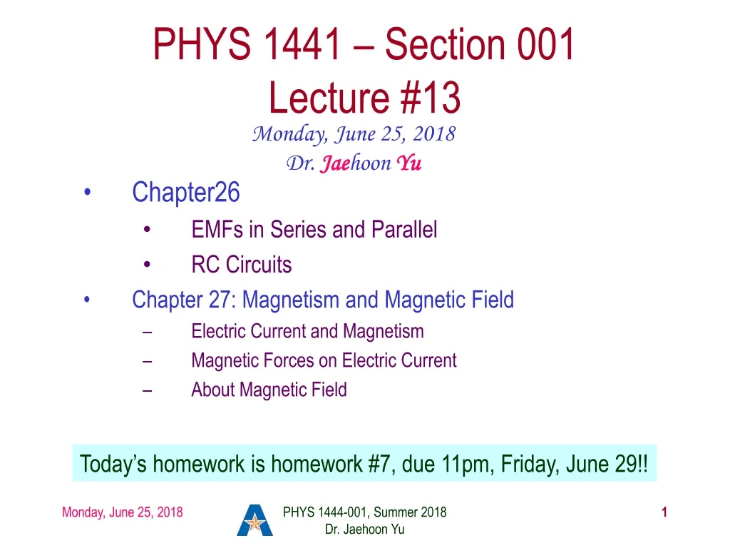 phys 1441 section 001 lecture 13