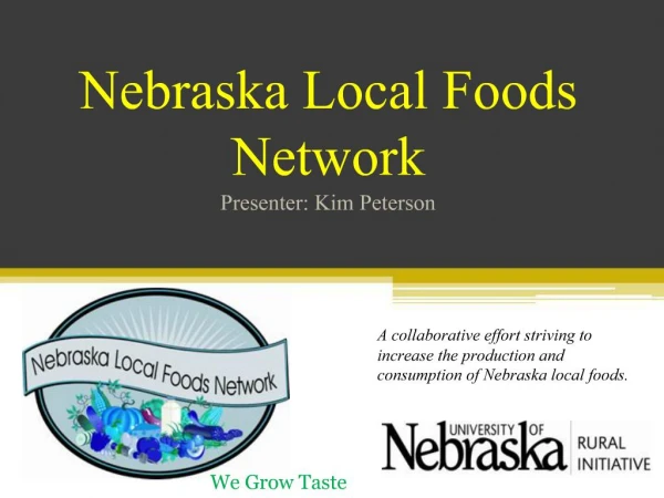 Nebraska Local Foods Network Presenter: Kim Peterson