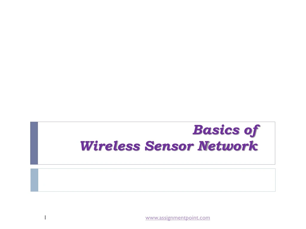 basics of wireless sensor network