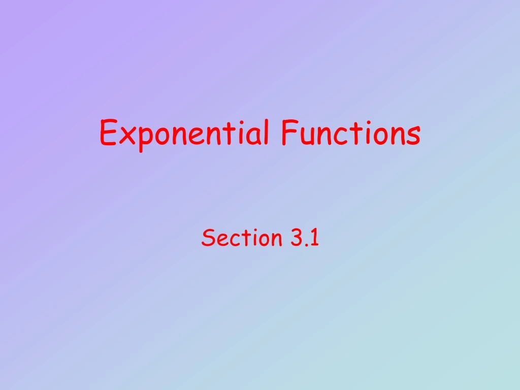 exponential functions