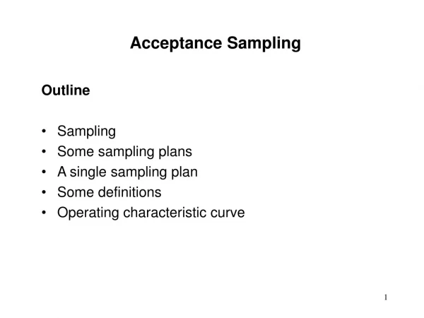 Acceptance Sampling