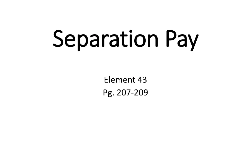 separation pay