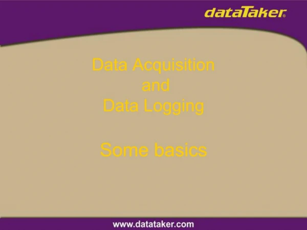 Data Acquisition and Data Logging