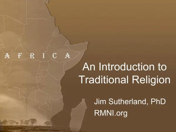 An Introduction to Traditional Religion