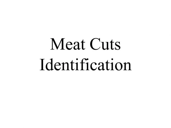 Meat Cuts Identification