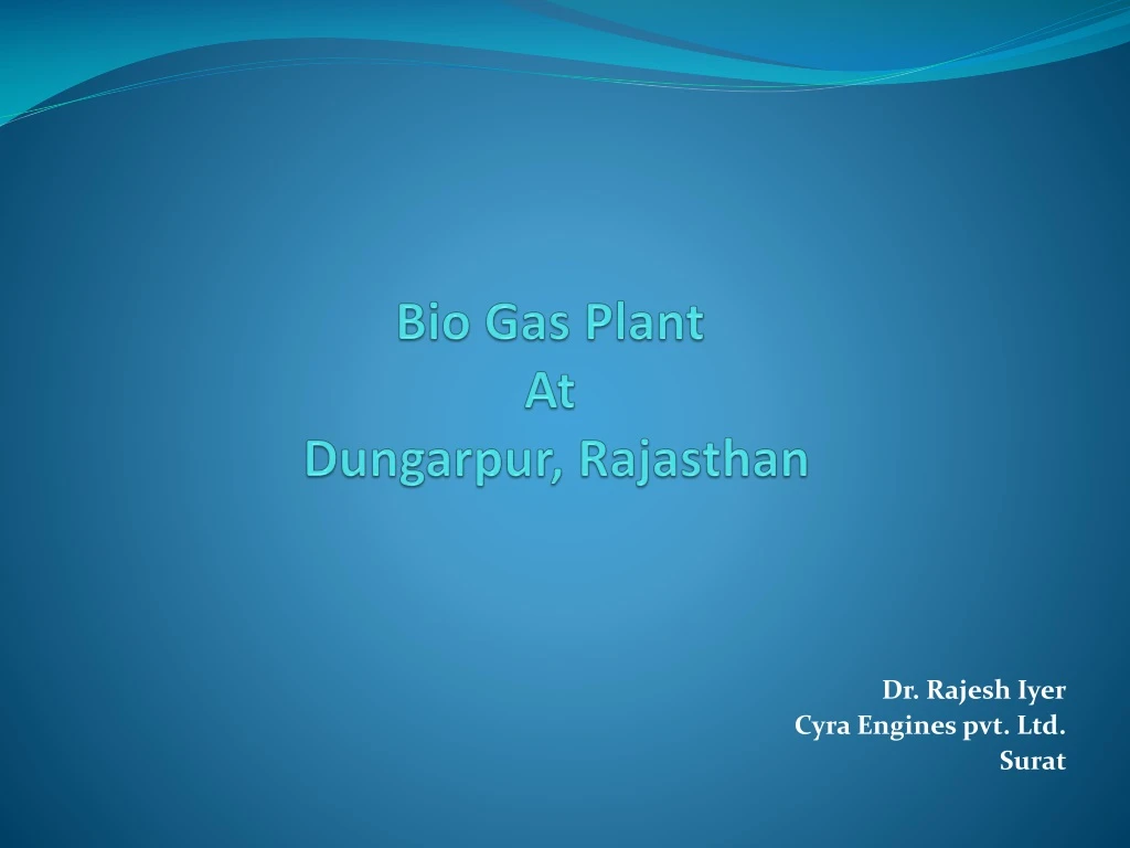 bio gas plant at dungarpur rajasthan