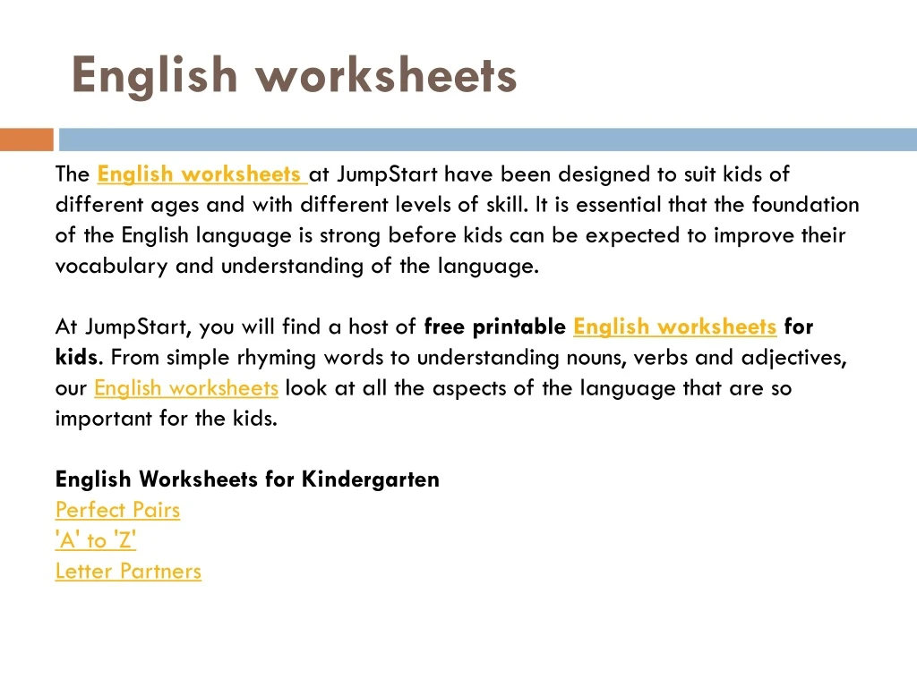 english worksheets