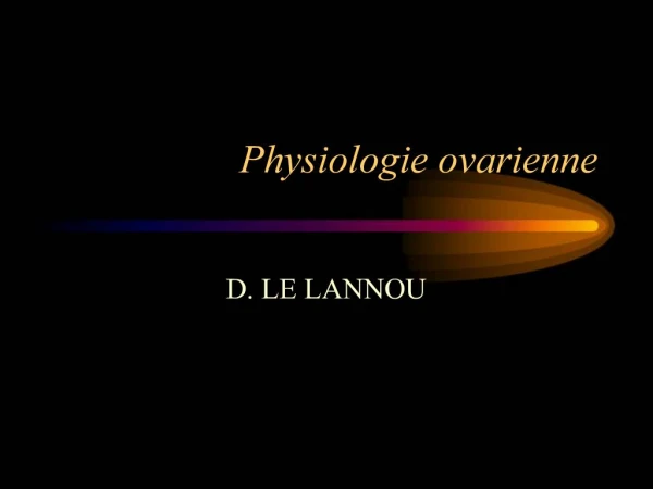 Physiologie ovarienne