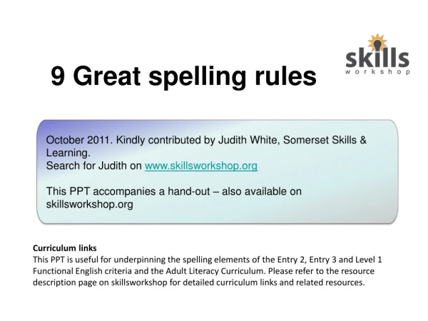 9 Great spelling rules