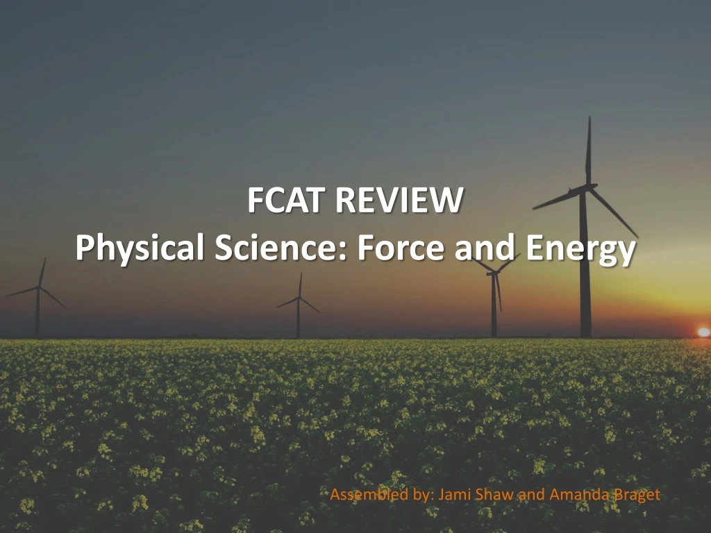 fcat review physical science force and energy