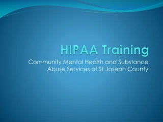 HIPAA Training - slide 1