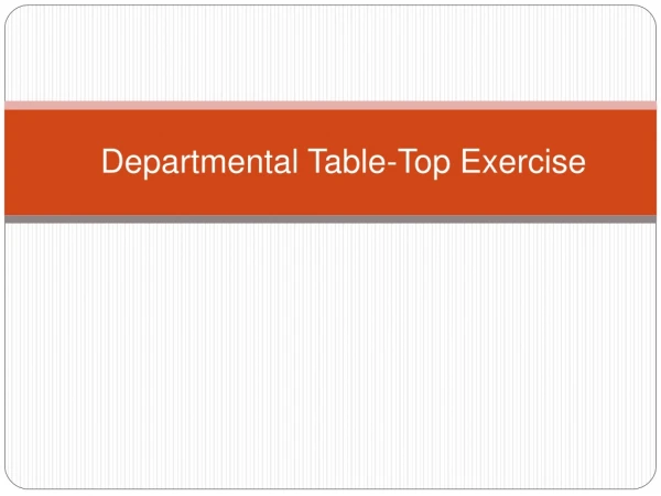 Departmental Table-Top Exercise