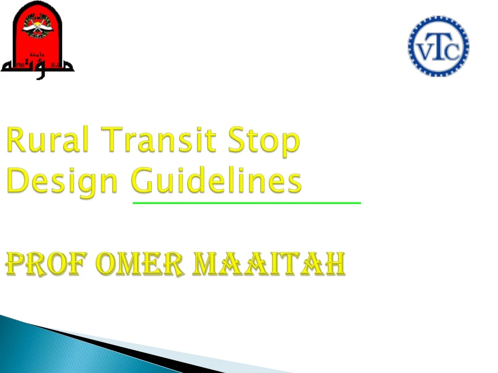 rural transit stop design guidelines prof omer maaitah
