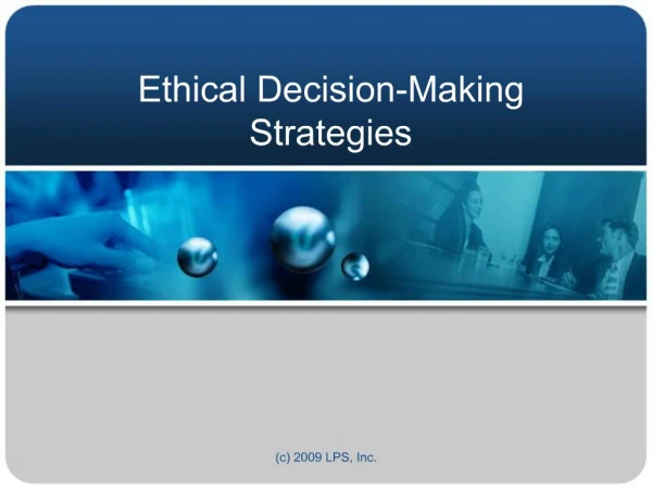 Ethical Decision-Making Strategies