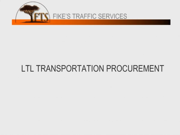 LTL TRANSPORTATION PROCUREMENT