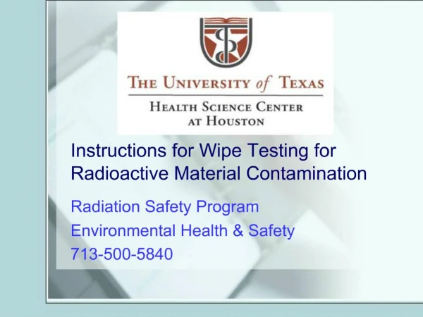 Instructions for Wipe Testing for Radioactive Material Contamination