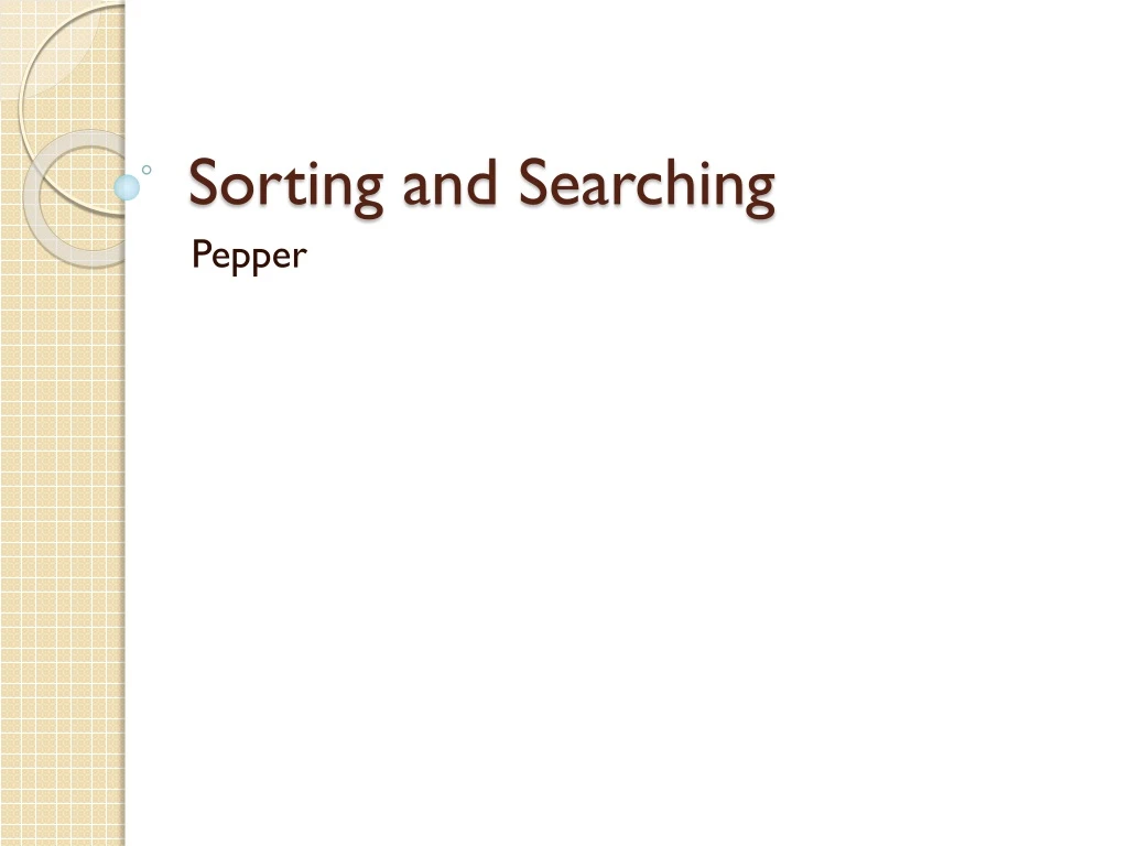 sorting and searching