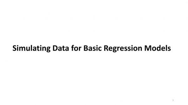 Simulating Data for Basic Regression Models