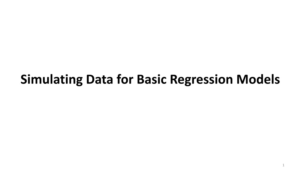 simulating data for basic regression models