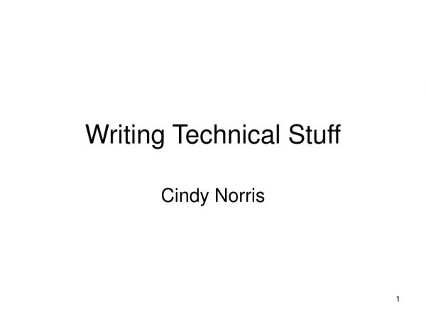 Writing Technical Stuff