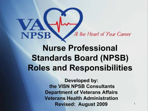 Nurse Professional Standards Board NPSB Roles and Responsibilities
