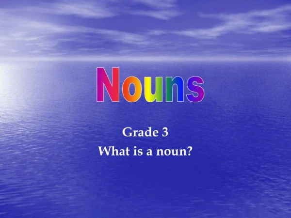 Grade 3 What is a noun