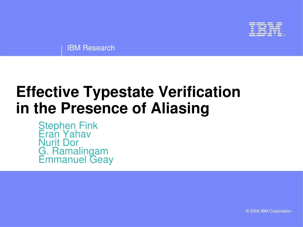 effective typestate verification in the presence of aliasing