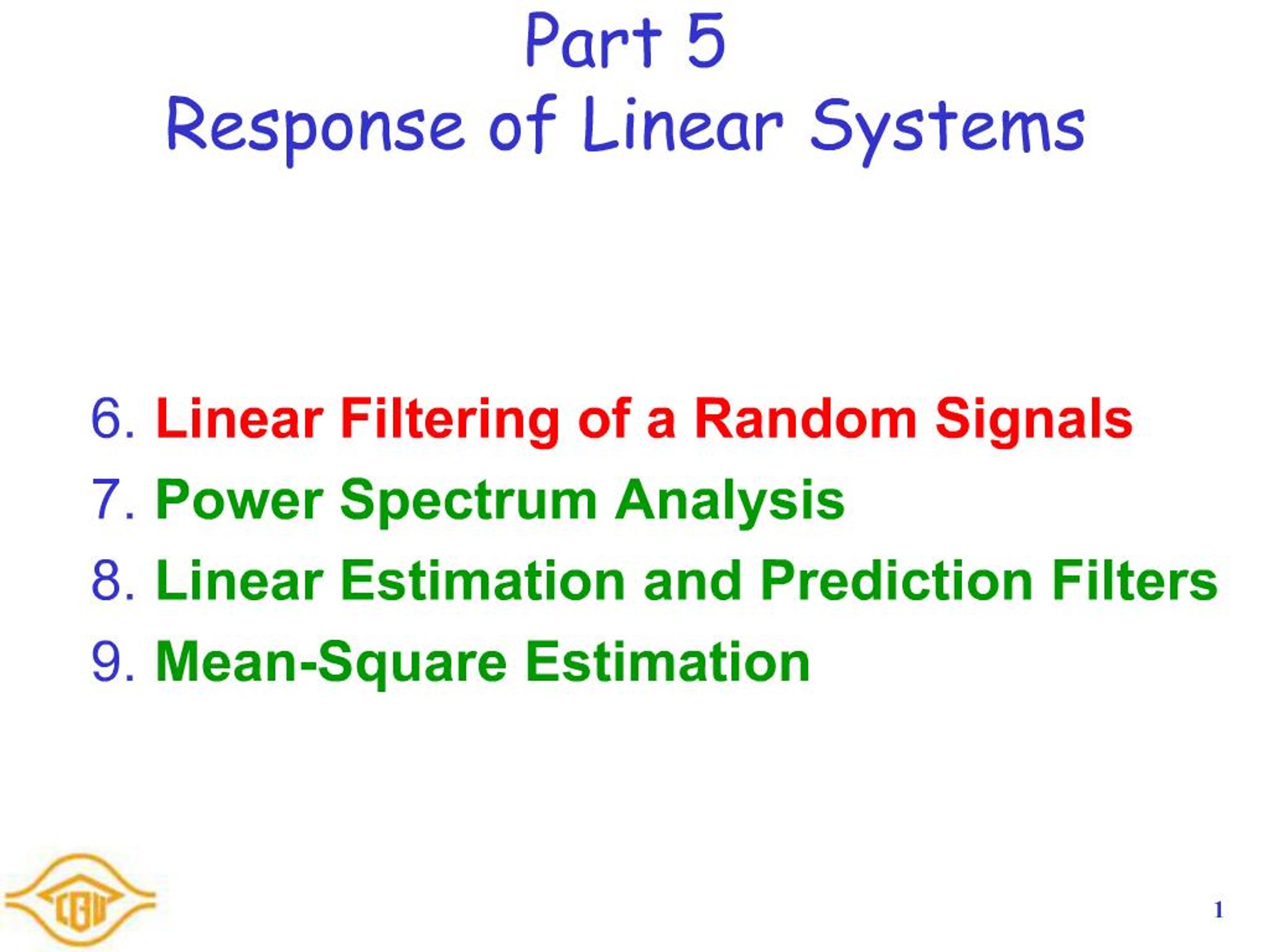 PPT - Part 5 Response of Linear Systems PowerPoint Presentation, free ...