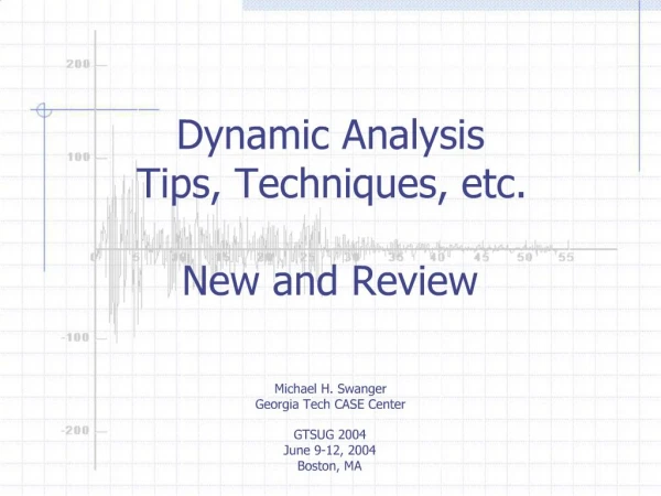 Dynamic Analysis Tips, Techniques, etc. New and Review
