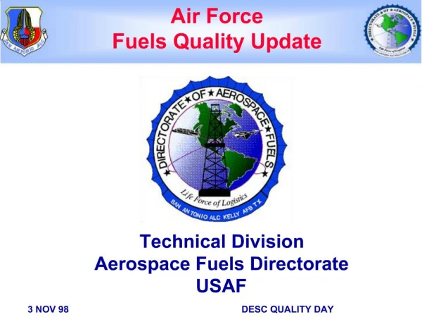Air Force Fuels Quality Update