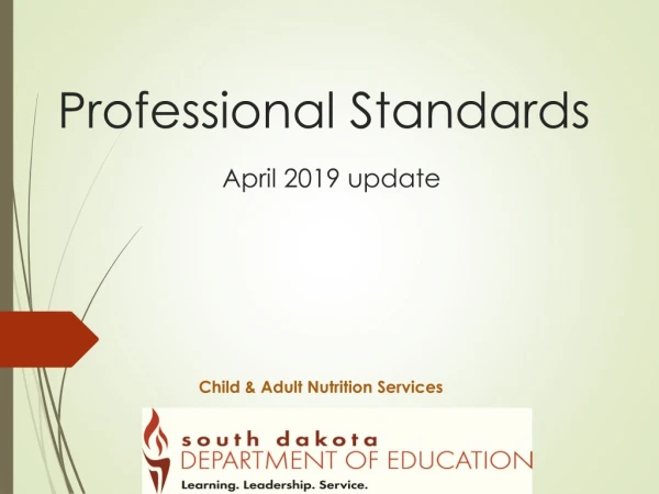 Professional Standards April 2019 update