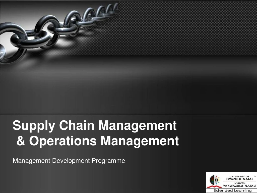 supply chain management operations management