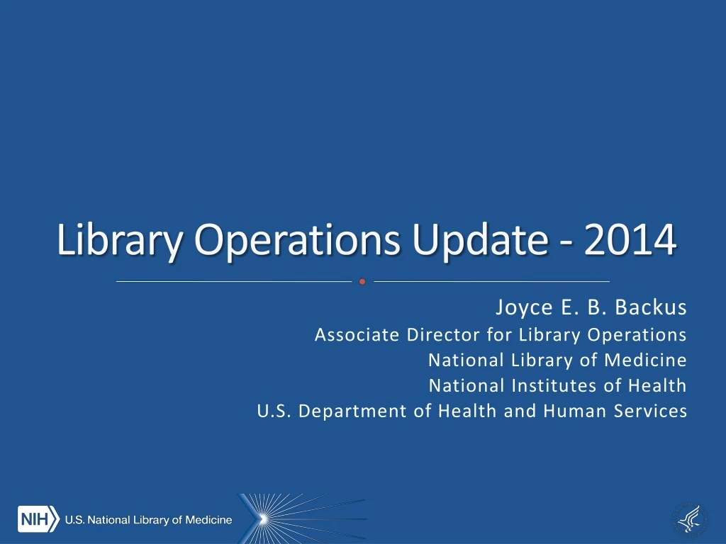 library operations update 2014