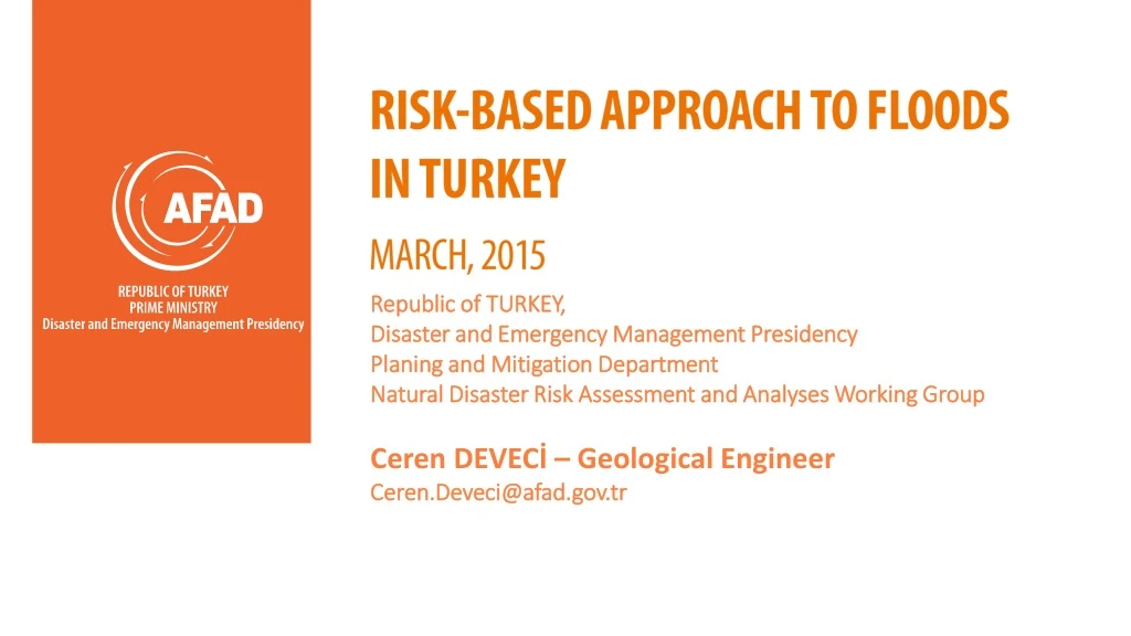 risk based approach to floods in turkey