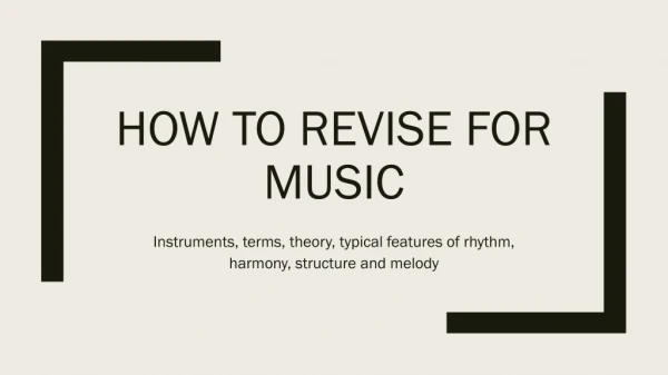 How to revise for music