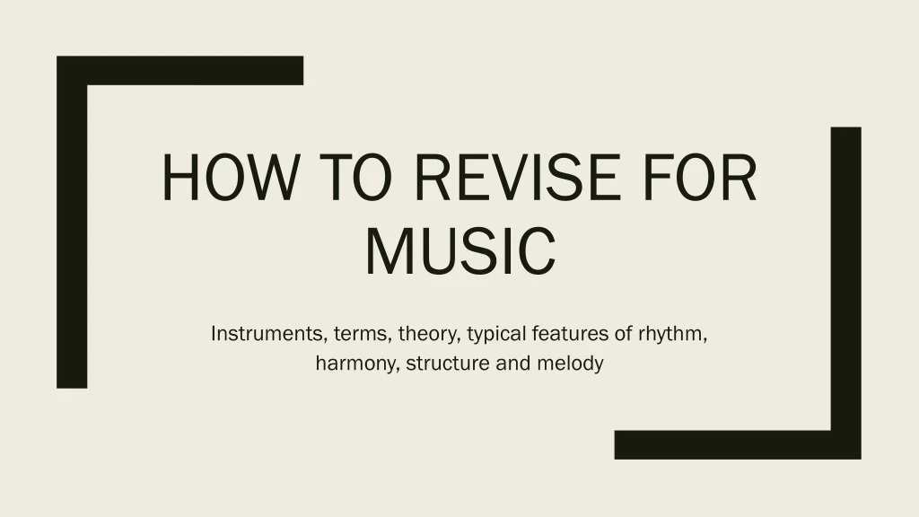 how to revise for music