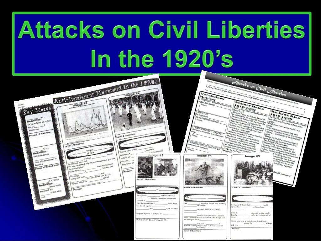 attacks on civil liberties in the 1920 s