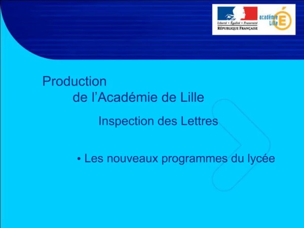Production de l Acad mie de Lille
