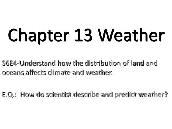 Chapter 13 Weather