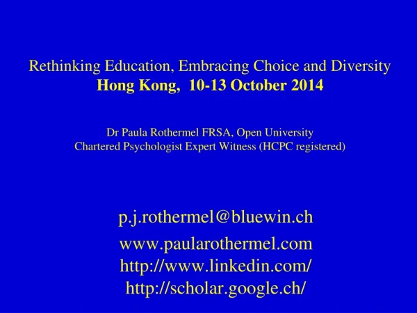 p.j.rothermel@bluewin.ch paularothermel linkedin/ scholar.google.ch/
