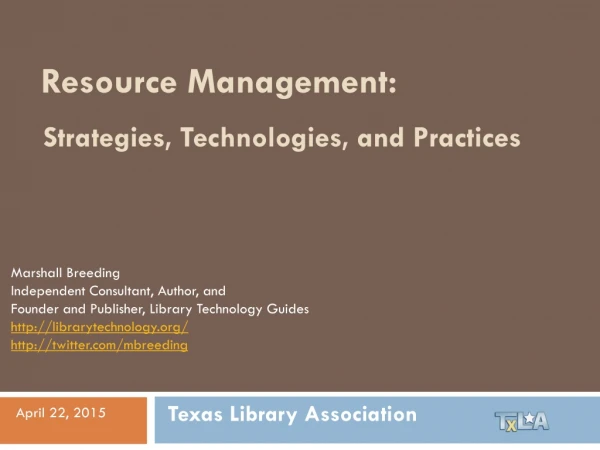 Resource Management: