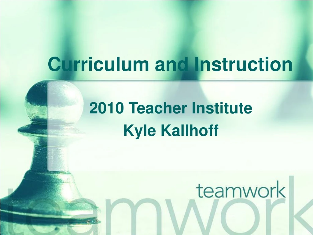 curriculum and instruction