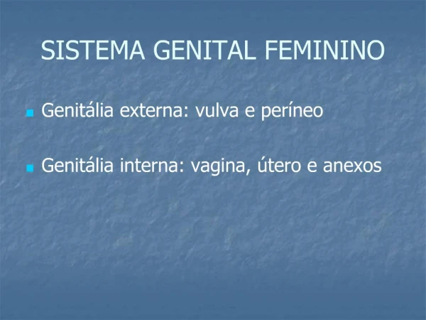 SISTEMA GENITAL FEMININO