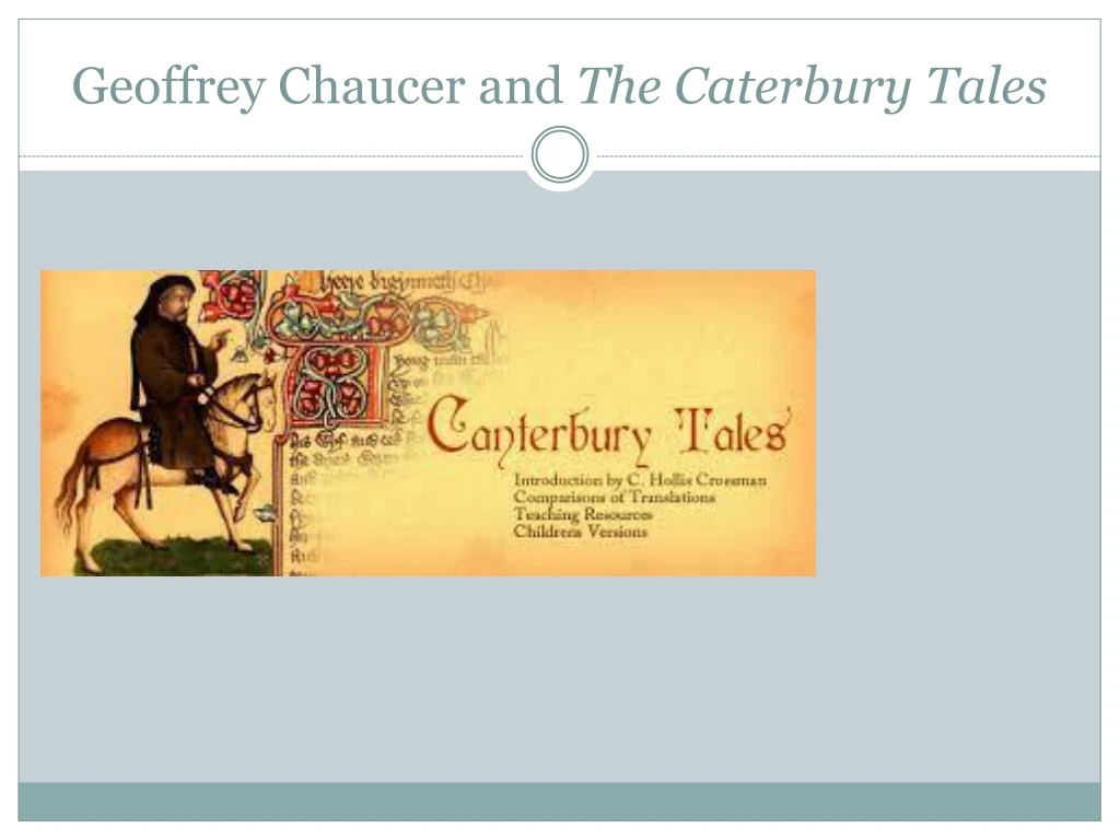 geoffrey chaucer and the caterbury tales