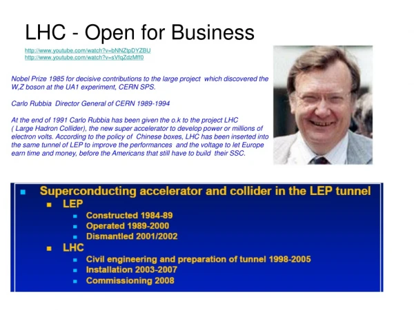 LHC - Open for Business