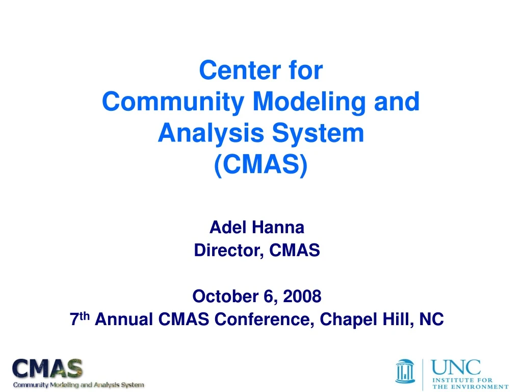 center for community modeling and analysis system cmas