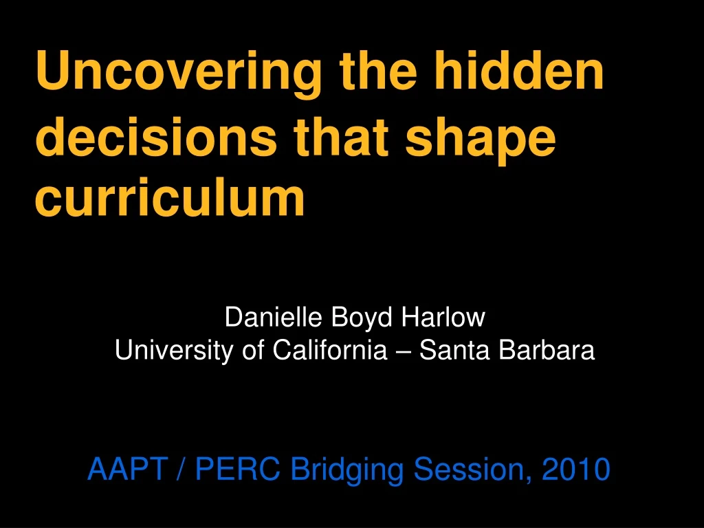uncovering the hidden curriculum